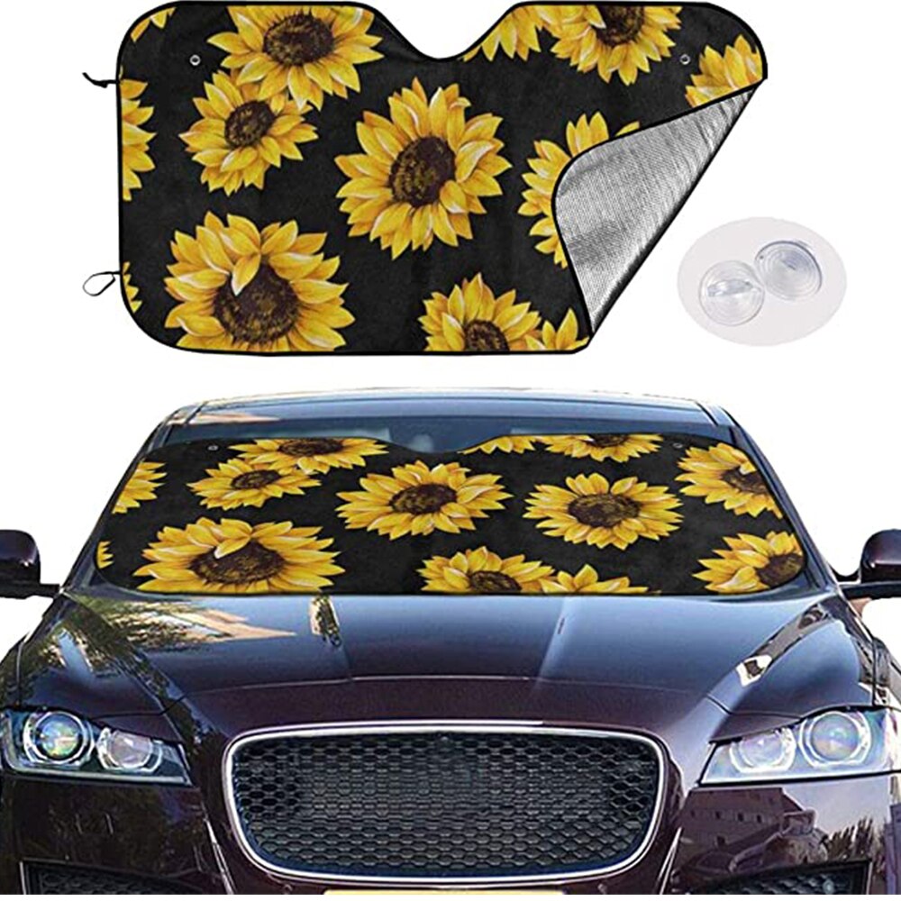 Calavera Girl Floral Stylish Design Heat Reflector Women's Windshield Sun Shade