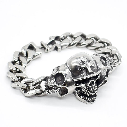 2021 Skull Bracelet 316L Stainless Steel Big Heavy Men Bracelet