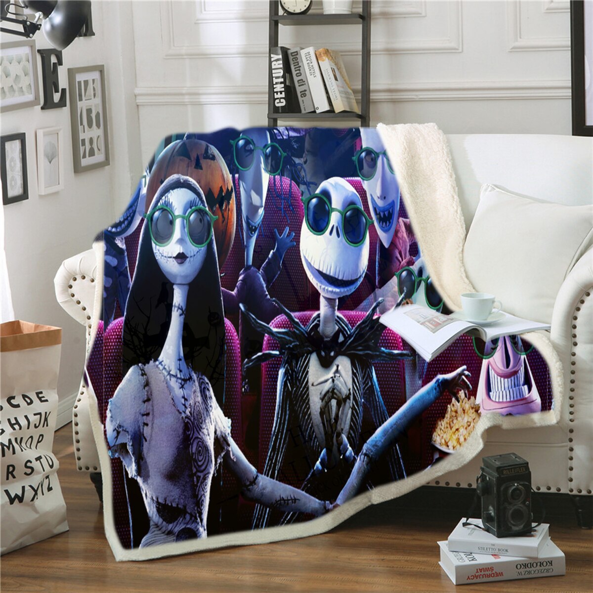 The Nightmare Before Christmas Jack Skull Sherpa Blanket