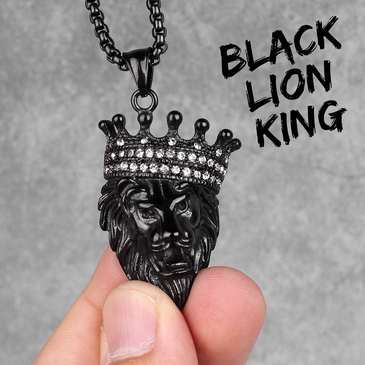 Lion King Animal Gold Mens Long Necklaces Pendants