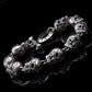 S925 Silver Bracelet Skull Retro Rock Hip-Hop BraceletPunk Silver