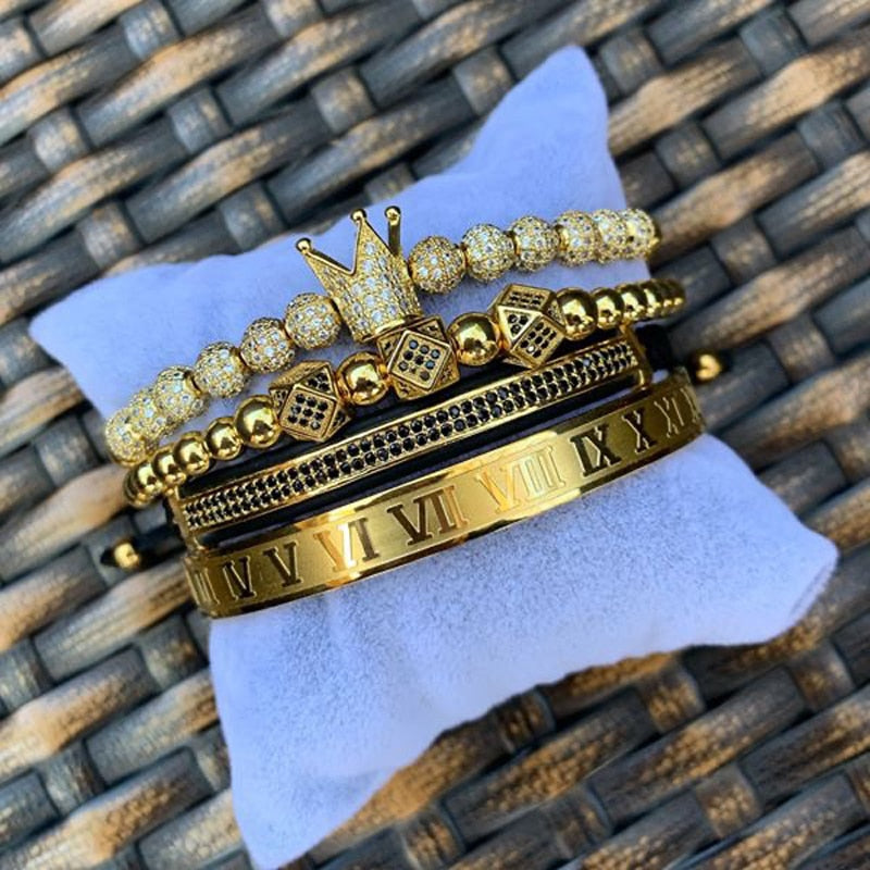 Hot Sale Classical Handmade Braiding Bracelet Sets Gold