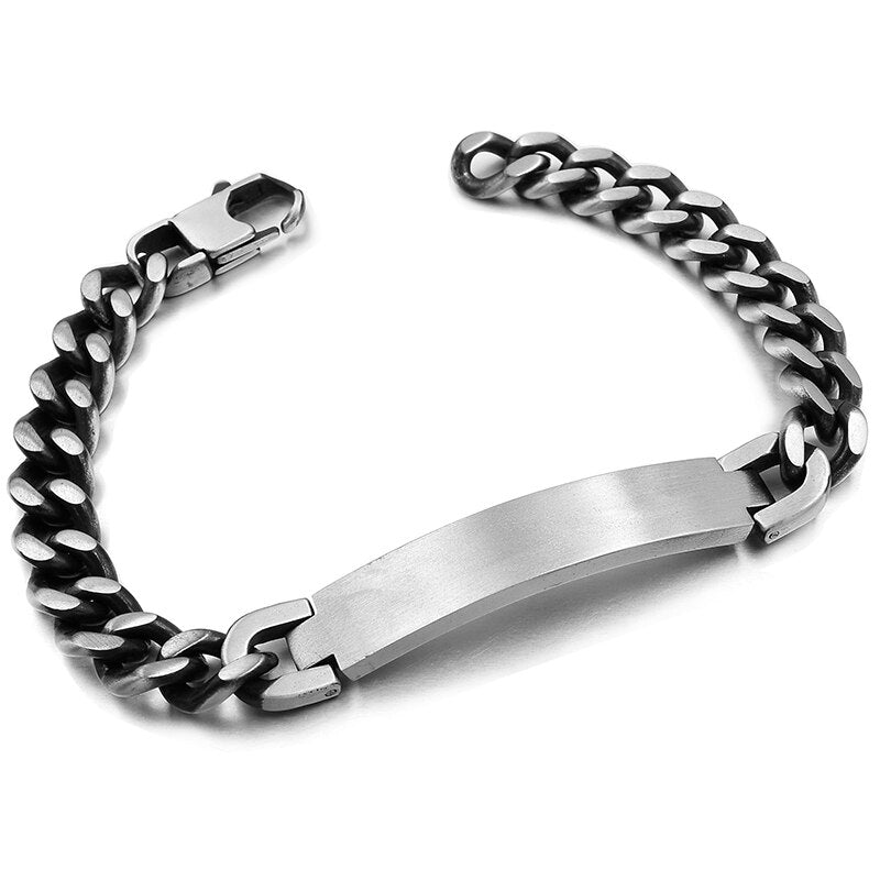 Stainless Steel ID Bracelet For Men Jewelry masculina pulseira