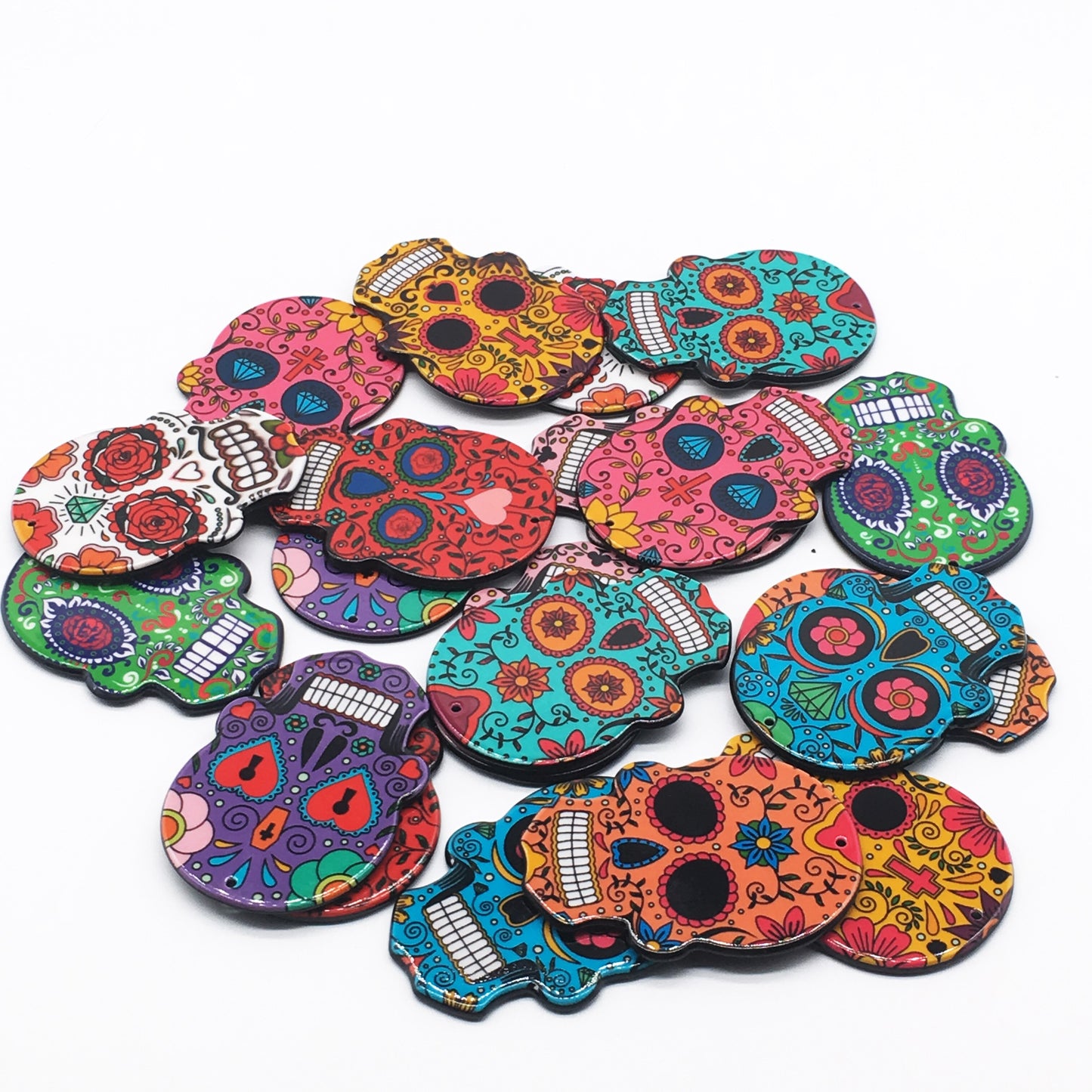 10pcs Charms Sugar Skull Halloween Charms for Jewelry Making Calavera