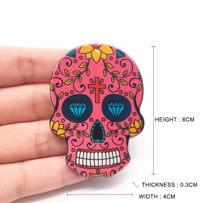 10pcs Charms Sugar Skull Halloween Charms for Jewelry Making Calavera