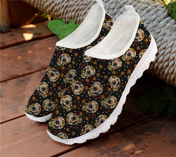 Brand Design Sugar Skull Pattern Casual Flat Shoe