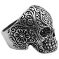 Real Pure 925 Sterling Silver Gothic Skeleton Rings For Men Punk