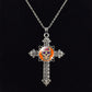 Sugar Skull Picture Glass Dome Cross Pendant Chain Necklace Punk Jewelry