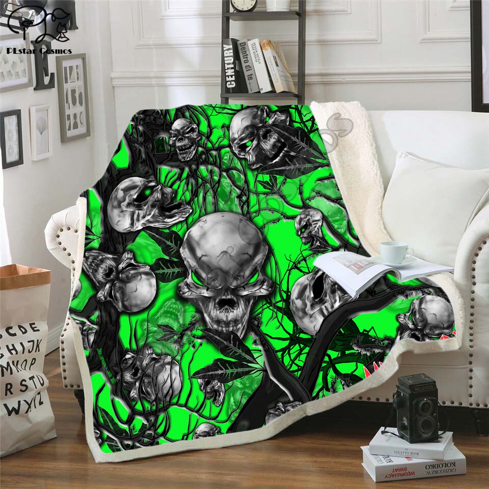 flower skull 3D Bedding Outlet good quality Blanket Sherpa Blanket