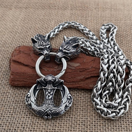 Nordic Viking Raven Stainless steel pendant necklace