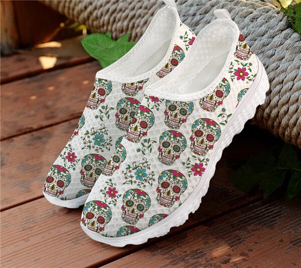 Brand Design Sugar Skull Pattern Casual Flat Shoe