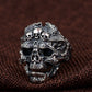 Personalized Skull Head Mens Rings Biker Big Heavy Resizable 925 Sterling Silver Vintage