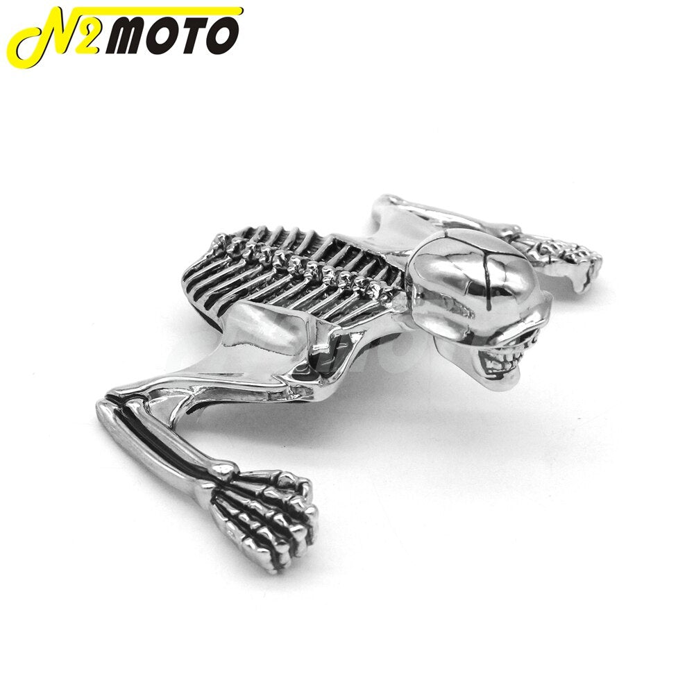 Chrome Highway Hawk Skull Ornament Visor For Harley Softail Bobber Chopper