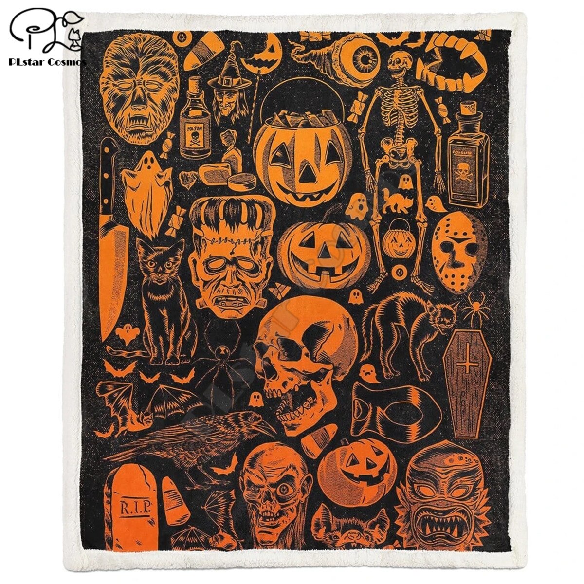 Skull And Flower Blanket 3D full printed Wearable Blanket