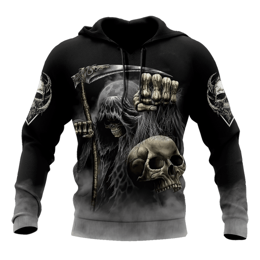 Reaper Scythe Skull Tattoo 3D All Over Printed Mens hoodies and Sweatshirt Autumn Unisex zipper Hoodie Casual Sportswear