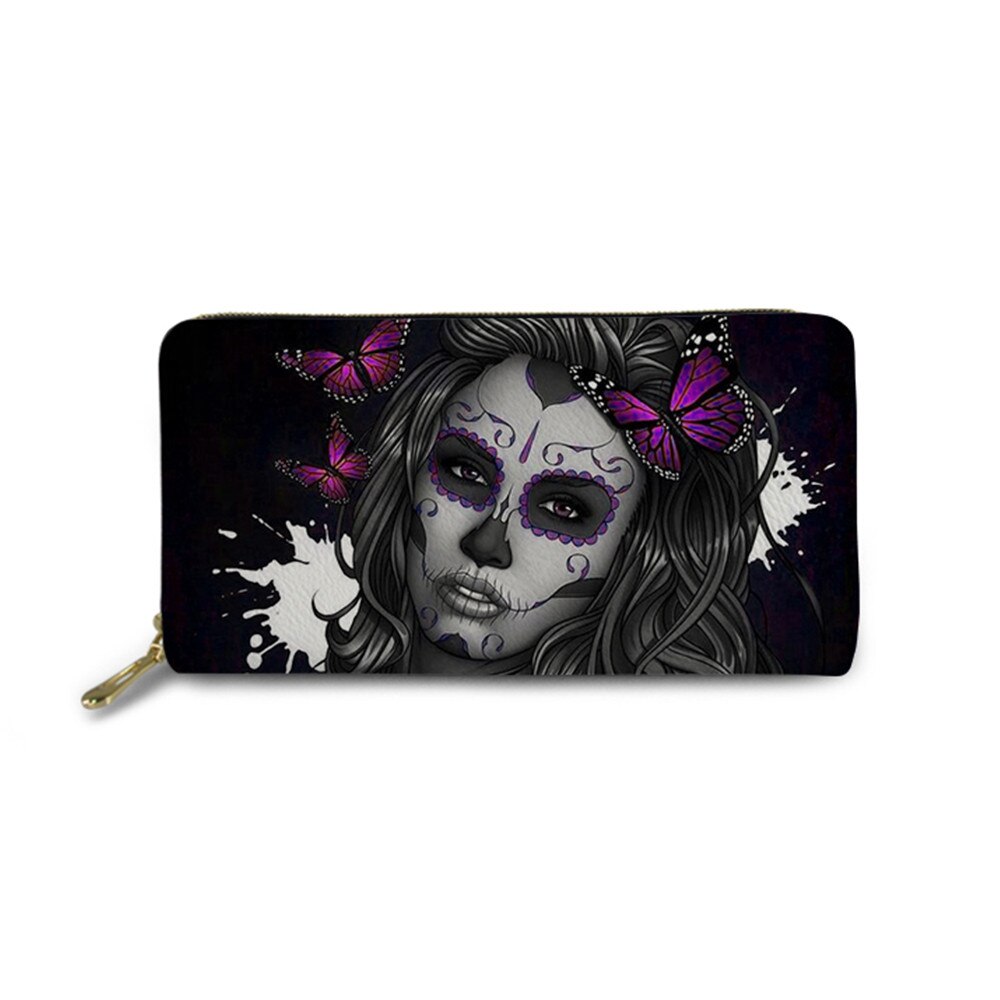 Sugar Skull Girls Print Luxury Handbags Rose Gothic Bags & wallet