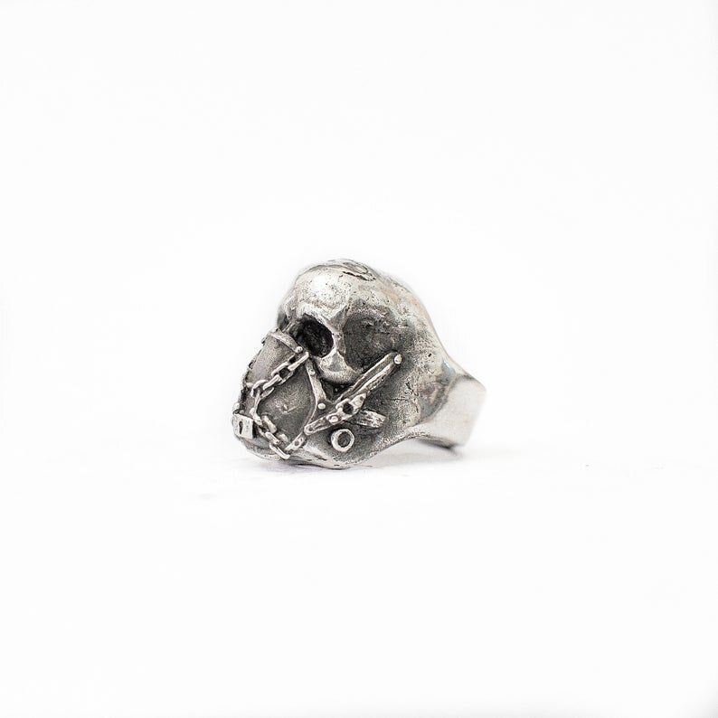 Stainless Steel Skull Ring Gothic Biker illuminati Rings Punk Jewelry