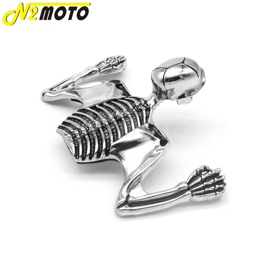 Chrome Highway Hawk Skull Ornament Visor For Harley Softail Bobber Chopper