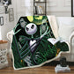 The Nightmare Before Christmas Jack Skull Sherpa Blanket  Plush Velvet