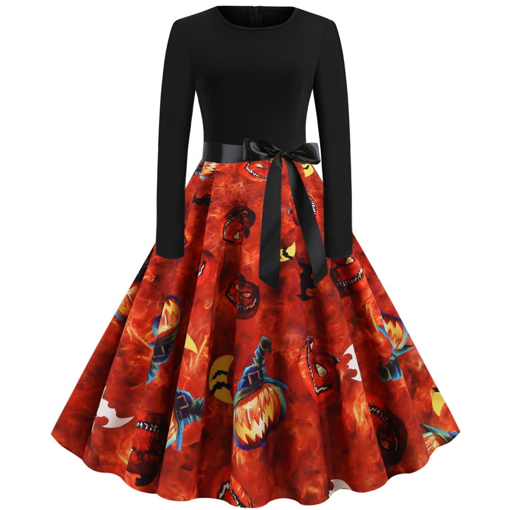 Vintage Halloween Costume Women Party Dresses Long