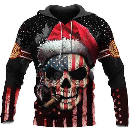Christmas Santa Claus Skull Unisex Streetwear Casual Hoodies/Sweatshirt/Jacket