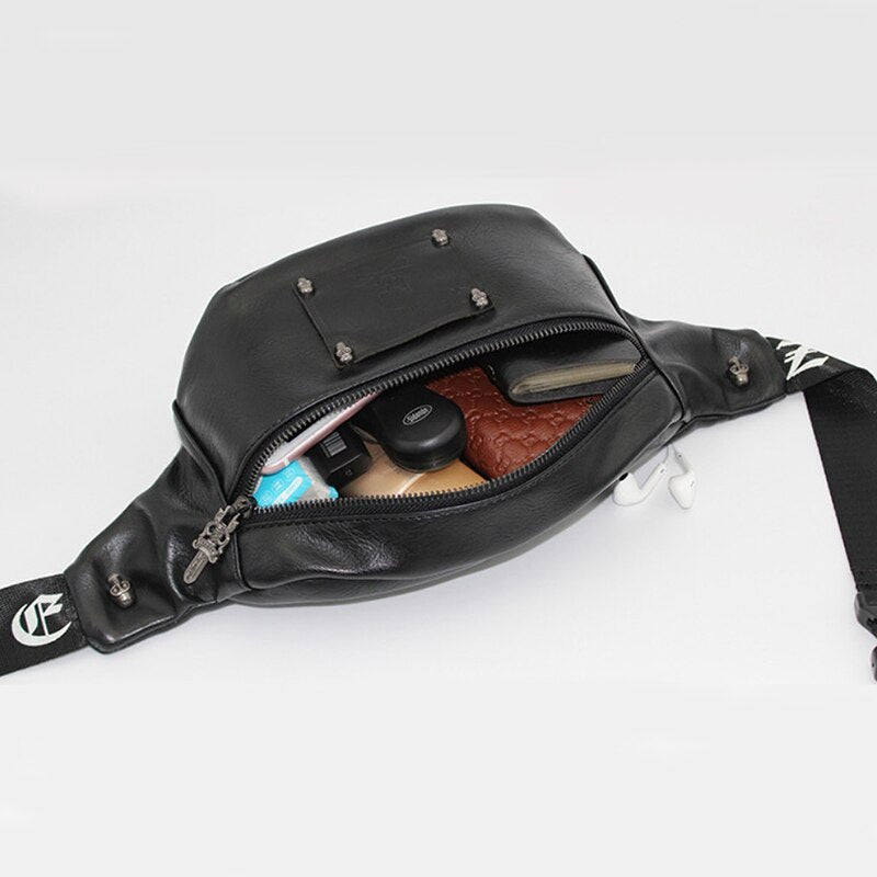 Chest Bag For Men Leather Skull Belt Bags Women