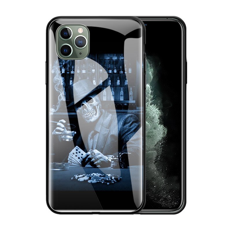 Glass Phone Case for iPhone - Edge Shell Grim Reaper Skull Skeleton