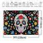 Day of The Dead Backdrop for Mexican Fiesta Sugar Skull Flowers Photography Background Dia DE Los Muertos Birthday Party Decor