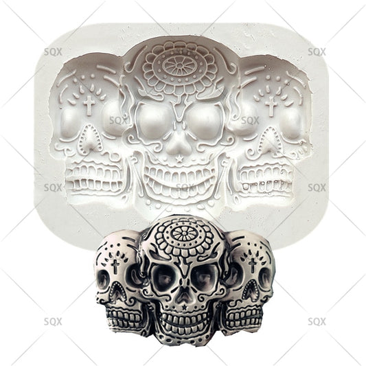 Skull  Silicone Molds Resin Clay Soap Candle Mold Halloween