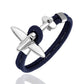 Fashion Stainless Steel Airplane Glider Anchor Rope Leather