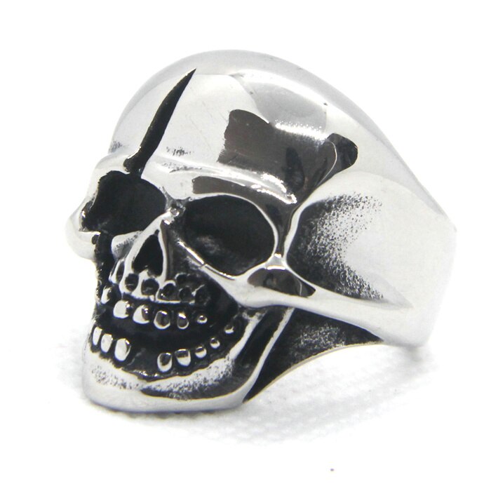 Cool Knife Wound Skull Ring 316L Stainless Steel