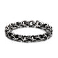 Vintage Skull Engraved Cuff Bracelet Men Link Chain Stainless Steel