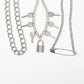 Exaggerated Hip Hop Big Chunky Lock Key Pendant Necklace