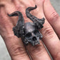 Black 316L Stainless Steel Skull Ring Horned Satan Devil Punk Biker Rings