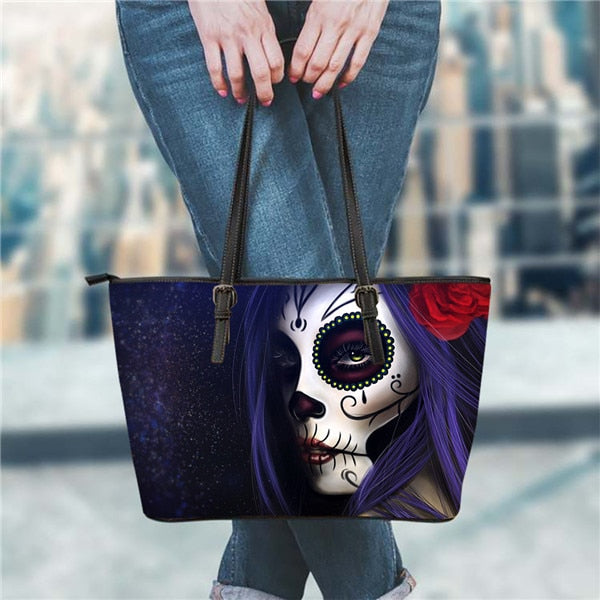 Gothic Girls Skull Brand Women's Bags High Quality Female Large Handbags Tote