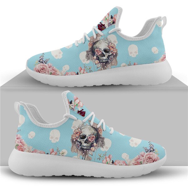 Drop Shipping 2020 Casual Sneakers Flats Women Skull Style Pink Fashion