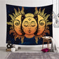 Skull King Meditating In Flowers Moon Tapestry Mandala Carpet