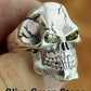 925 Sterling Silver CZ Eyes Skull Ring Mens Biker Rock Punk Ring US Size 7~15