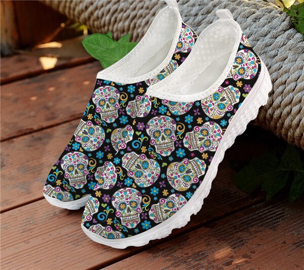 Brand Design Sugar Skull Pattern Casual Flat Shoe