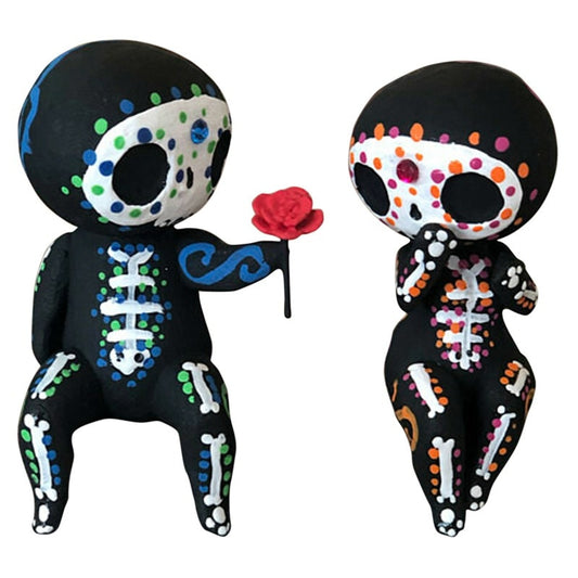 Sugar Skull Figurine Model Hand-painted Resin Toy Statue