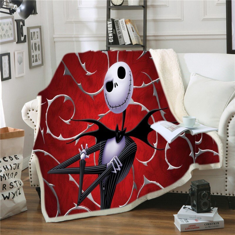 The Nightmare Before Christmas Jack Skull Sherpa Blanket