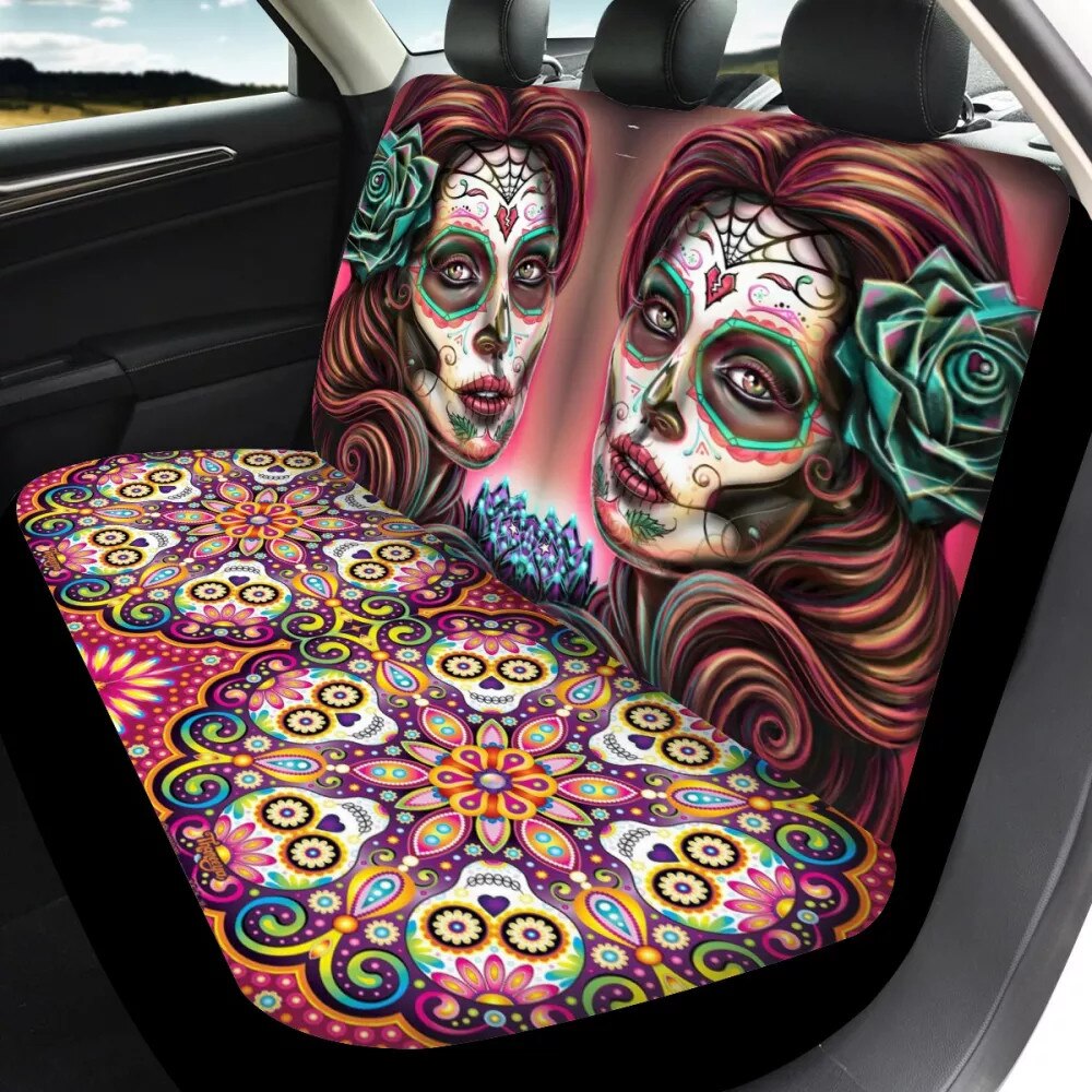 Day of The Dead Sugar Skull Girl Design Car Seat Cover