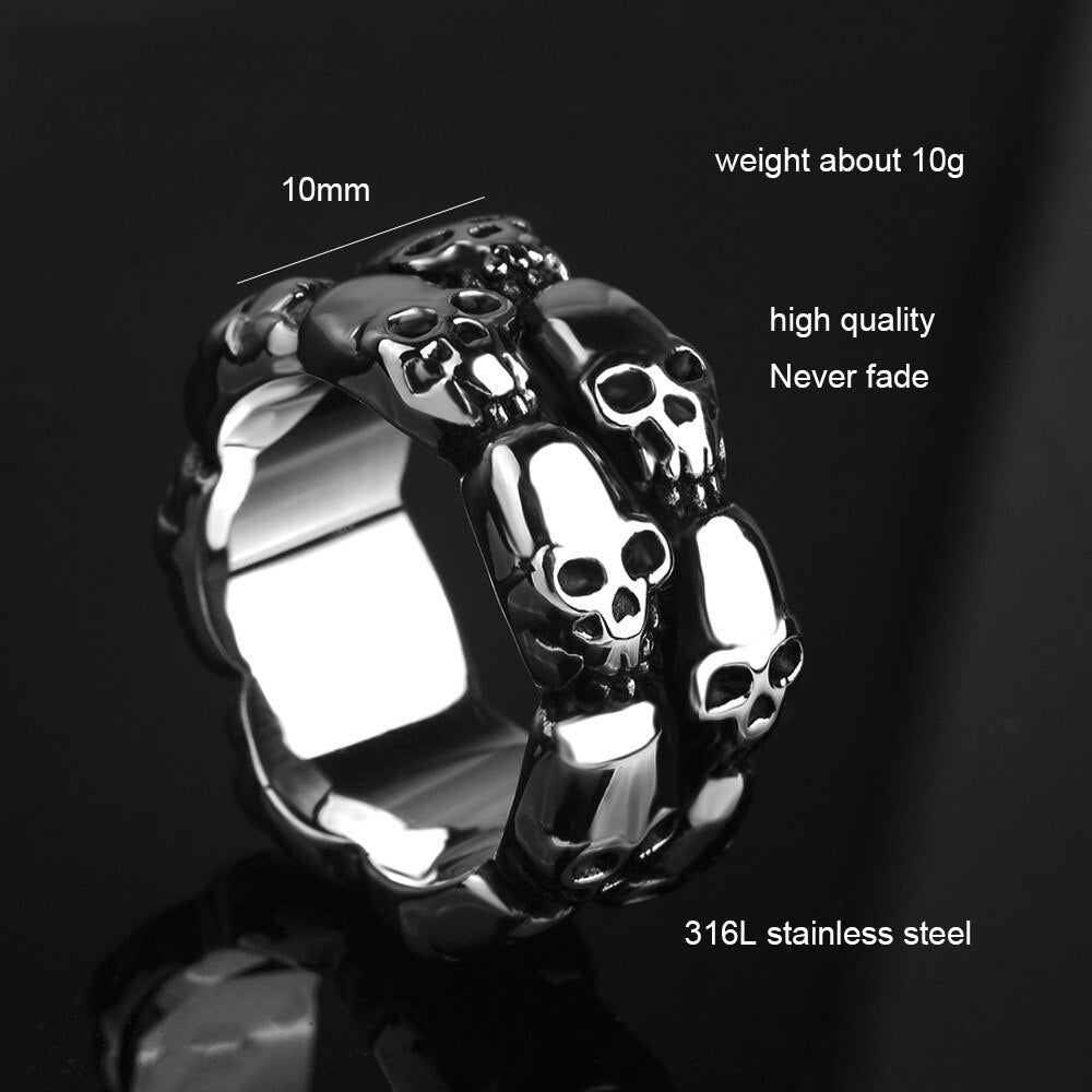 Skull Men Ring Viking Gothic Punk Rock