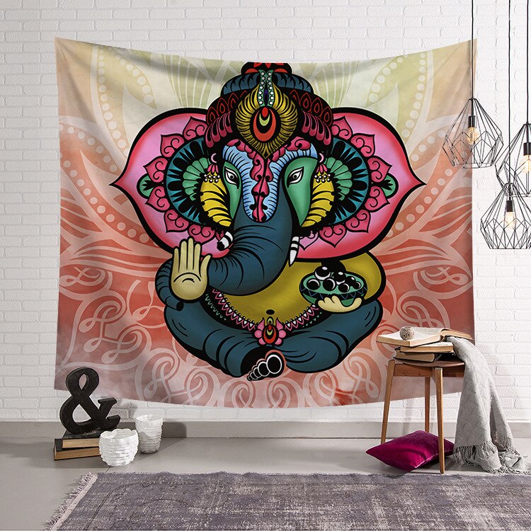 Psychedelic Gothic Skull Tapestry Romantic Flower Death Art Painting Wall