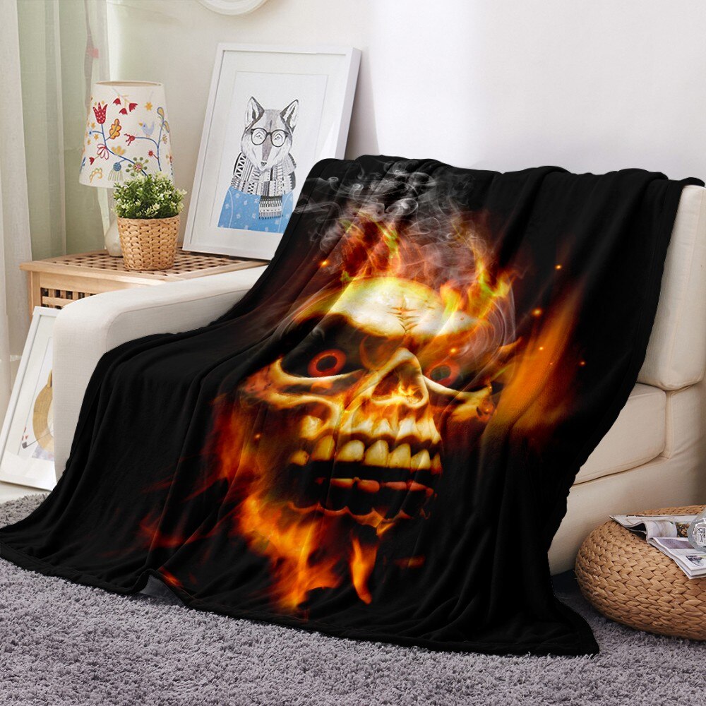 Sugar Skull Flannel Blanket All Season Warm Thick Blanket