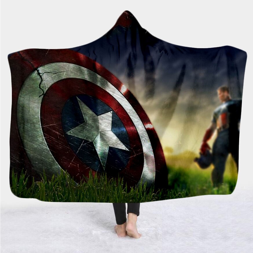 movie  Avenger 3D Print Plush Throw hooded Blanket Sherpa Fleece Bedspread Blanket