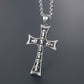 Punk Skull Devil Head Pendant Alternative Cross Men's Titanium Steel Necklace