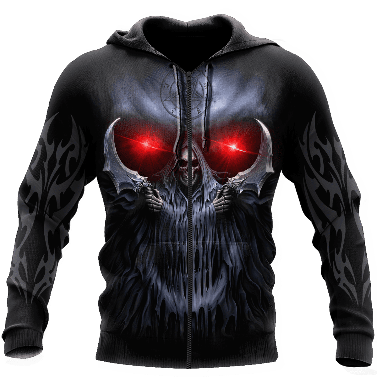 Reaper Skull Tattoo 3D Printed Fashion Mens hoodies and Sweatshirt Autumn Unisex zipper Hoodie