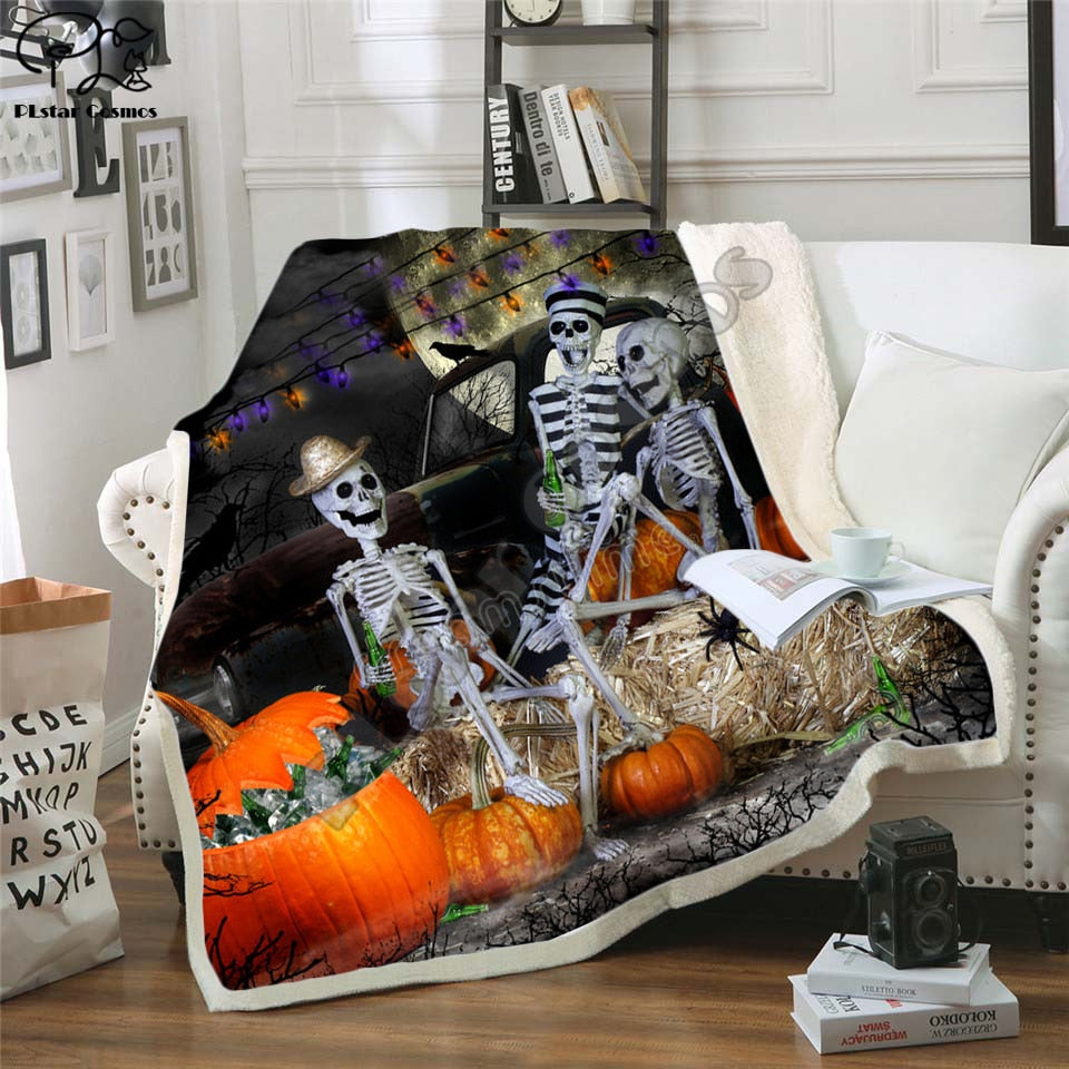 flower skull 3D Bedding Outlet good quality Blanket Sherpa Blanket