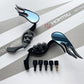 CHROME SKULL FLAME REARVIEW MIRRORS FOR HARLEY DYNA SOFTAIL SPORTSTER ROAD KING